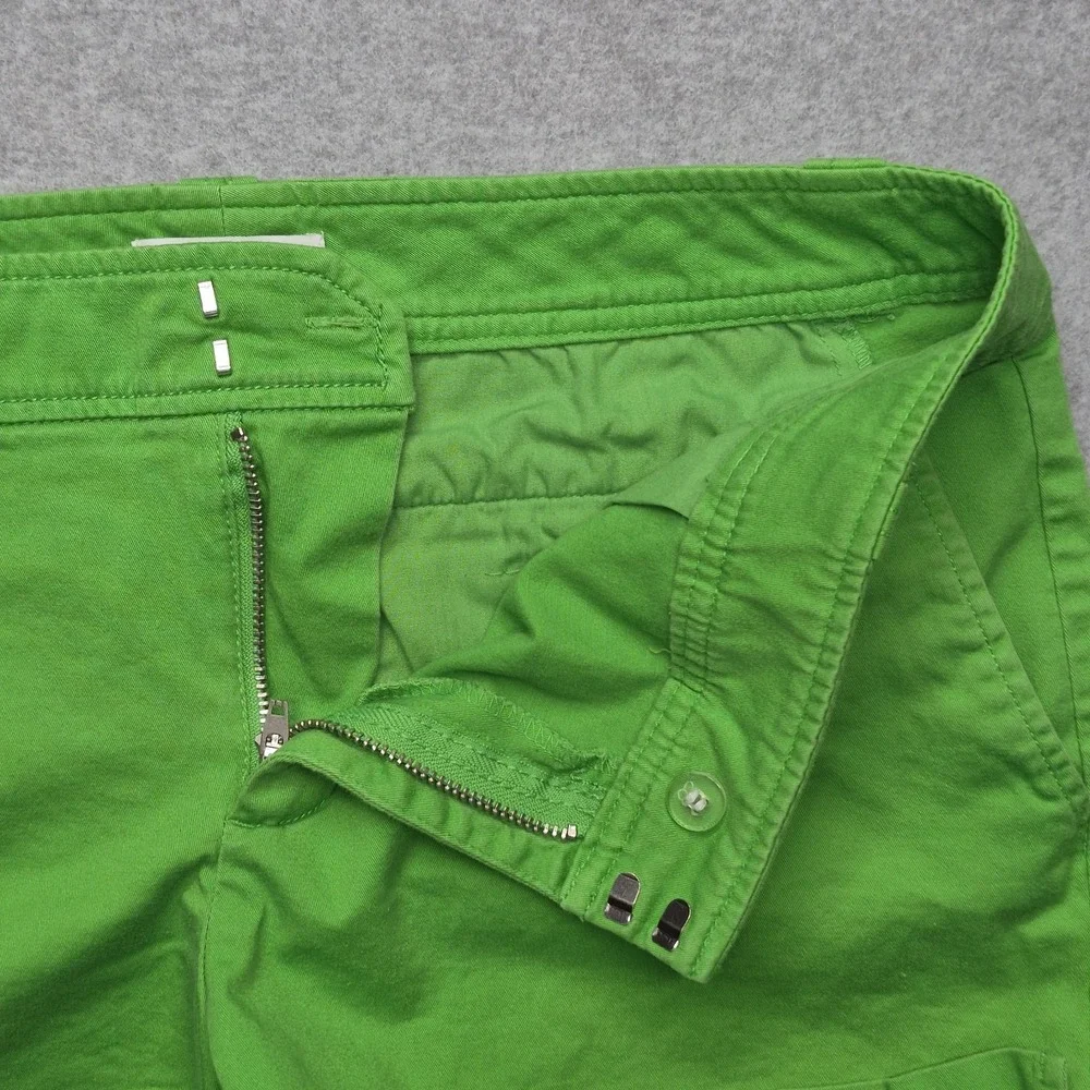 New York & Company Shorts Womens 8 Green Flat Front Stretch Cotton Preppy Summer